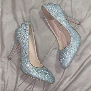 Silver Sequined High Heels